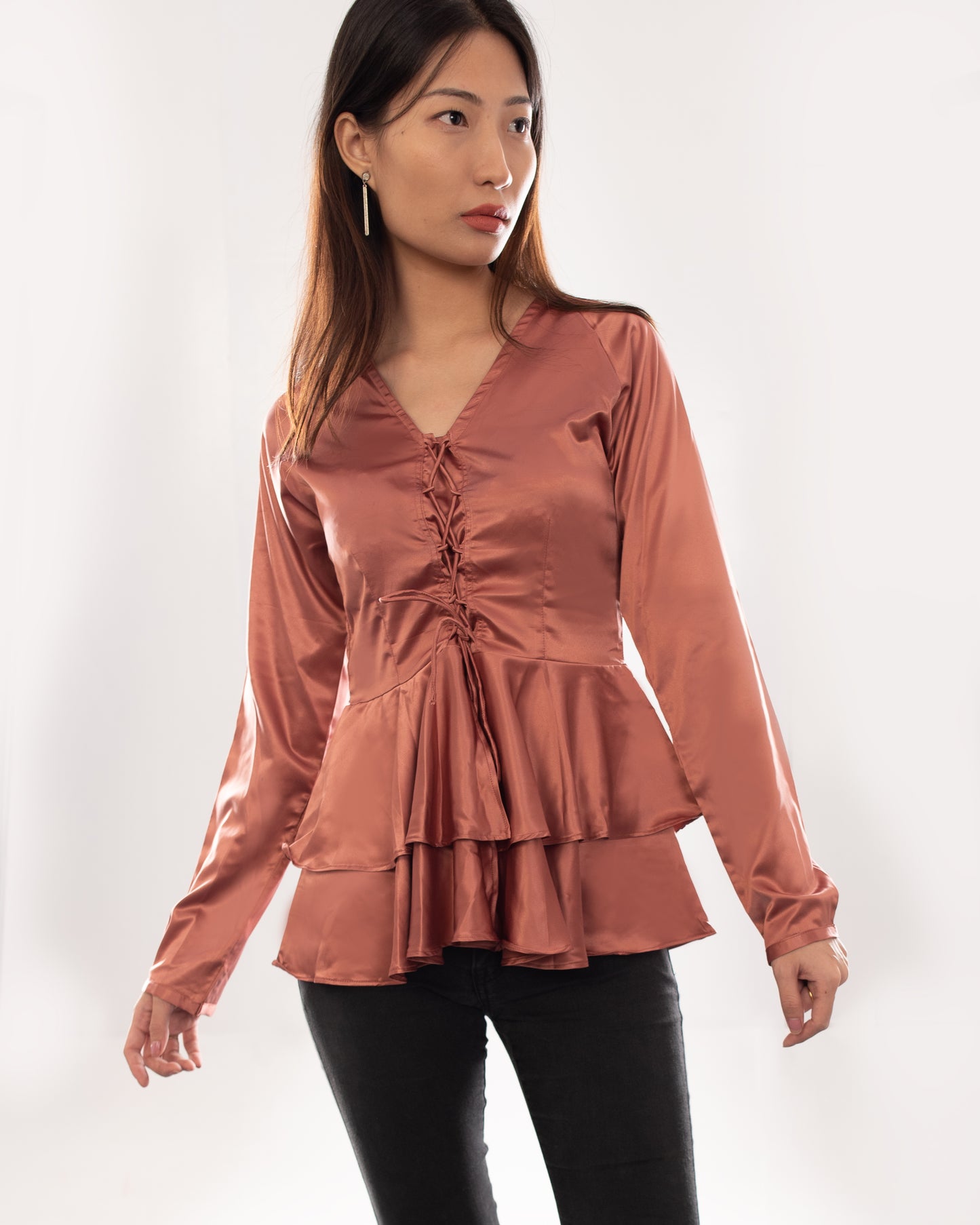 Crossed Satin Top