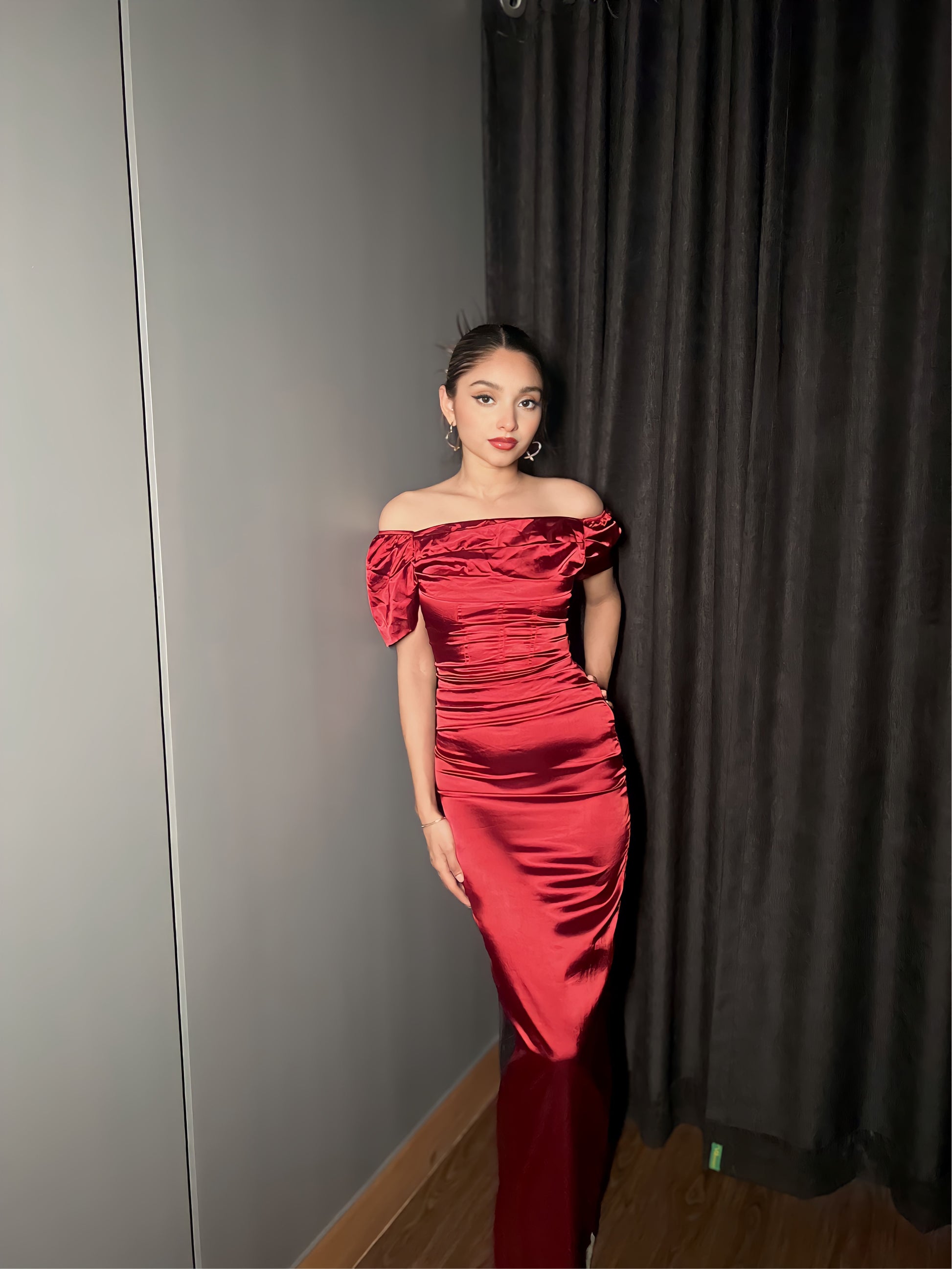 crimson silk dress Crimson Allure Dress SILKROSE